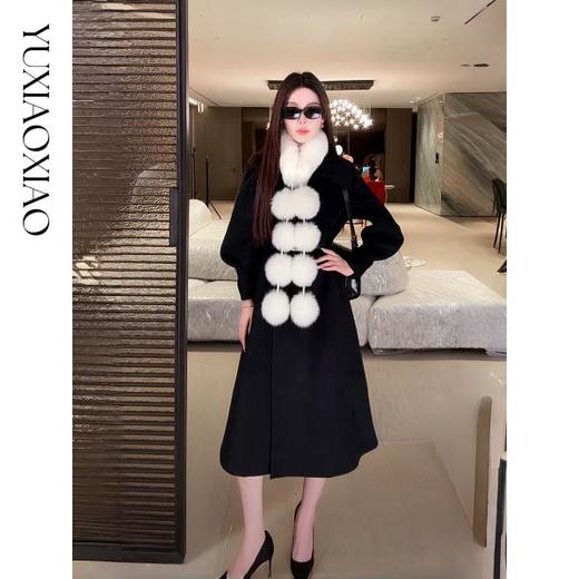 余潇潇配饰 轻奢气质百搭狐狸毛毛球皮草围脖围巾保暖冬季毛领 商品图4