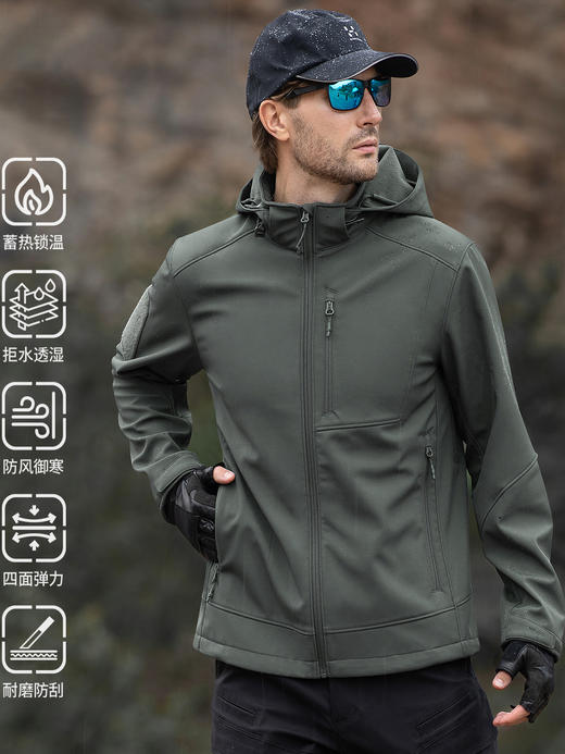 【防泼透湿防钻风 战术扩展装载】雪鹰加绒版挺拔利落版型战术软壳衣 ds（zb） 商品图3