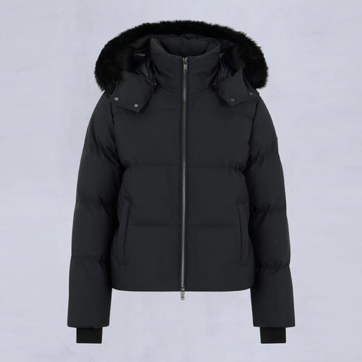 MOOSE KNUCKLES 女士金属驼鹿指节徽标绗缝可拆卸帽子羽绒服 黑色 M35LJ137S 305 商品图0