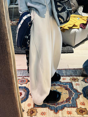 美式松垮老钱宽松阔腿加绒400克baby绒香蕉卫卫裤