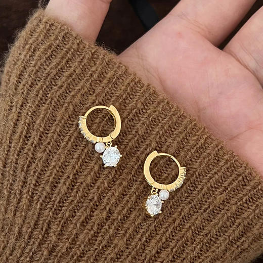 精致闪亮简约珍珠耳扣耳饰-纪念日百货门店同款162267082 商品图1