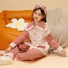 软绵绵女童睡衣可爱长袖加厚新款粉色开衫保暖秋冬季家居服套装 商品缩略图0