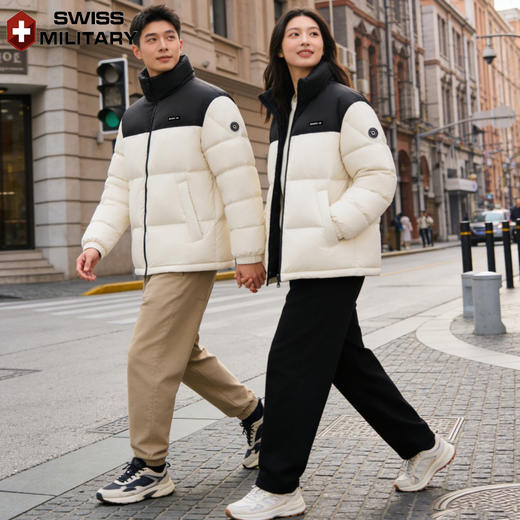 瑞士军工SWISS MILITARY新款秋冬男女情侣经典立领韩版时尚90鸭绒羽绒服外套 商品图0