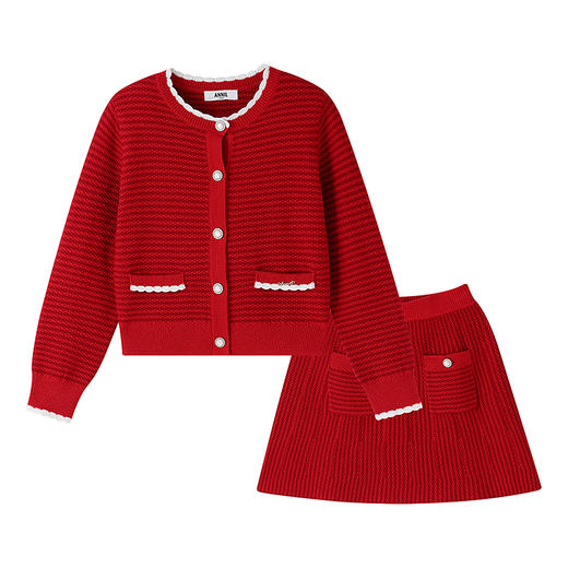 【实体店同款】女童针织套装春季新款安奈儿童装AG614026 商品图5