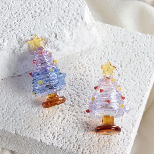 【小巧精致漂亮❗️纯手工制作】圣诞节礼物淄博琉璃工艺品摆件玻璃绕丝圣诞树博山桌面装饰礼品。jb 商品图3