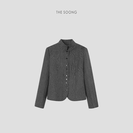 THESOONG"暗调美学"经典羊毛保暖雾面肌理感立领外套HWWT7520 商品图0
