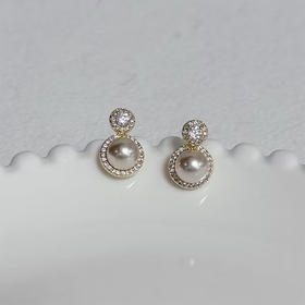 精致优雅珍珠镶钻石银针耳环-纪念日百货门店同款167596416