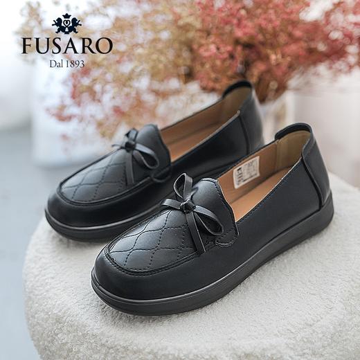 【Fusaro锁扣&蝴蝶结牛皮鞋 买一送一 再送鞋垫】柔软牛皮舒适不累脚 EVA大底防滑耐磨 时尚百搭 商品图2