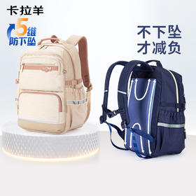 卡拉羊初高中大学生5维减负防下坠风琴书包大容量双肩背包拾光系列CX5573/L