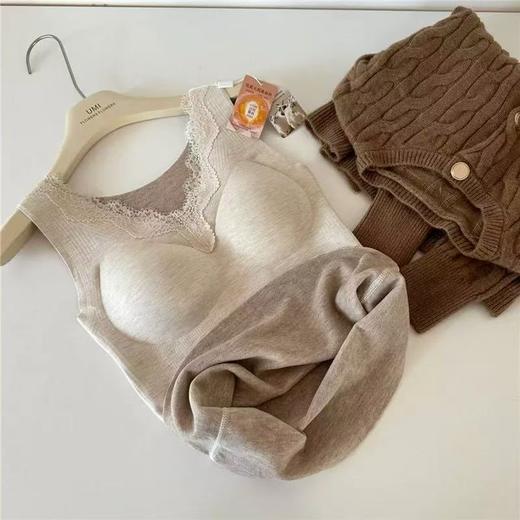 【山羊绒德绒面料❗️科技保暖绝美内搭】新品5200风之睫毛蕾丝加肥加厚保暖上衣可外穿。jb 商品图1