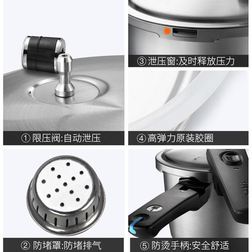 苏泊尔（SUPOR）蓝眼不锈钢压力锅YW24L1 商品图3