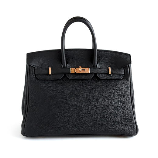 【98新】Hermes爱马仕Birkin系列H057208CD89黑金Togo皮Birkin 25铂金包手提包女士 011225TB08 商品图0