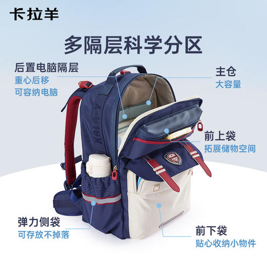 【8维减负ProMax御风版】卡拉羊26L/30.3L中学生8维减负ProMax云朵书包CX5033/L 商品图7