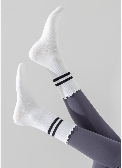 木耳边双杠中筒女袜FC2195 商品图1