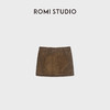 ROMI STUDIO非洲混种小羊皮细腻绒感复古直身皮半裙 RWCWXG7305 商品缩略图1