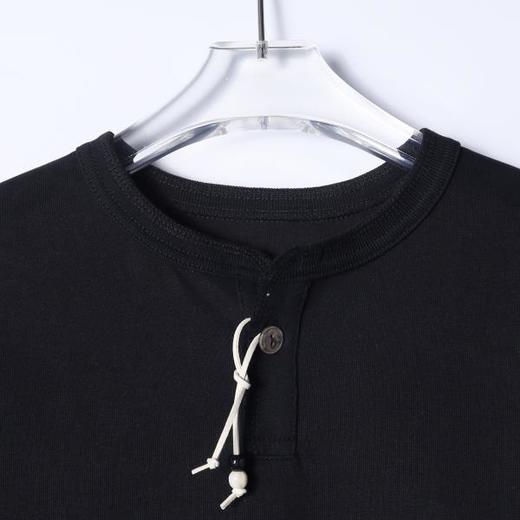 SDSA秋冬新款痞帅男装潮流纯色亨利领长袖T恤下摆弧形设计百搭 商品图1