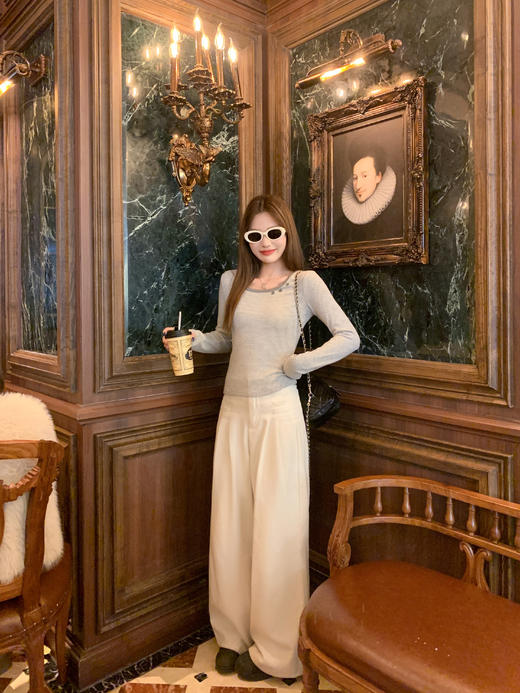 <曾小咸推荐>现货秒杀 ！微信超特价！蕾丝边条纹长袖t 日常119.99 立减60 秒杀59.99！！ 商品图12