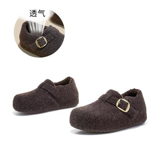 内增高4.5cm加绒毛毛鞋2025冬季新款魔术贴百搭面包鞋休闲单鞋女 商品图3