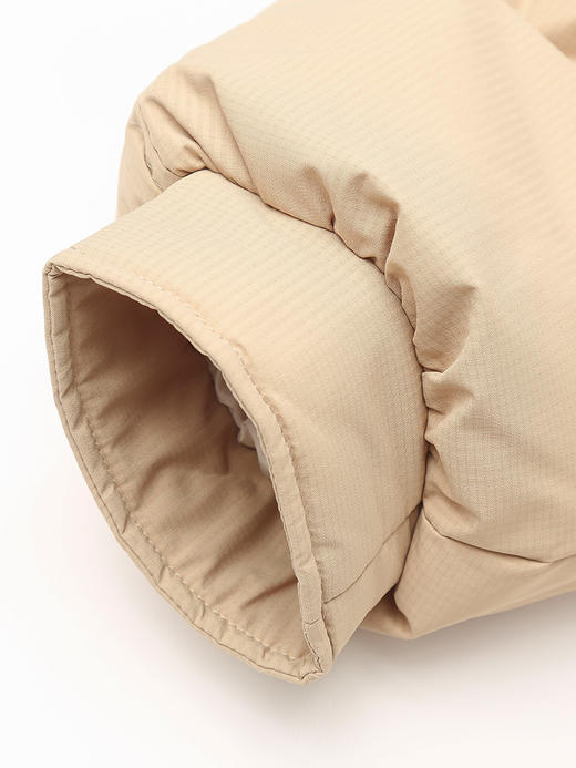 2025 秋冬浅卡其色中长款连帽羽绒服女 大口袋工装风加厚保暖面包服 宽松休闲通勤防风御寒长款羽绒外套 商品图3