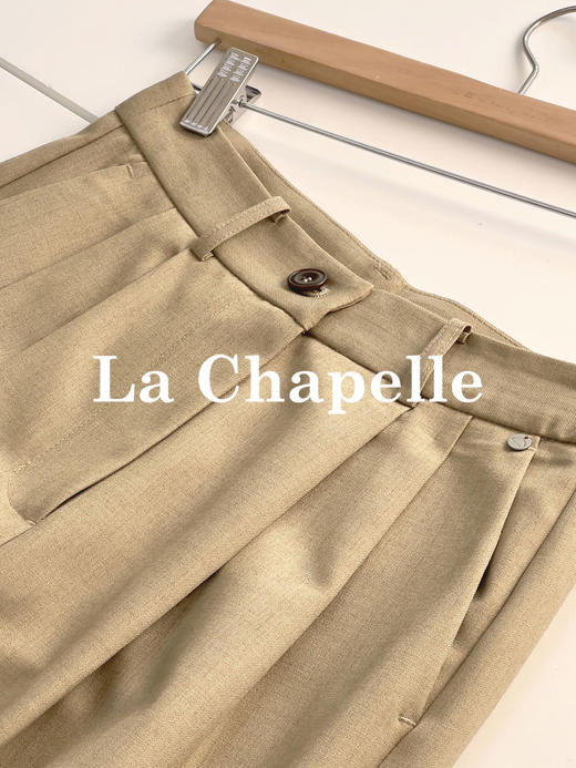 会员福利【质感西裤/含绵羊毛】拉夏贝尔/La Chapelle极简舒适秋冬通勤~垂坠感超好的高腰西装裤显瘦百搭直筒裤 商品图4