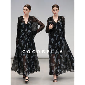 COCOBELLA重工亮片长袖针织衫小开衫气质通勤空调衫MZ3181-2