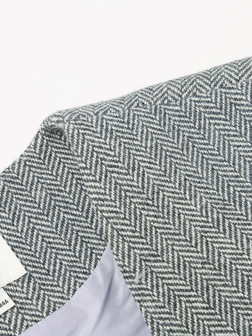 2025 秋冬浅灰人字纹毛呢西装外套女 明线装饰宽松休闲单排扣西服 设计感小众通勤百搭复古质感上衣 商品图2