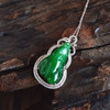 【天然正品】A货翡翠AU750收藏级白金豪镶钻镶天然细腻糯种福瓜造型满绿翡翠吊坠项链35.4*20.7*9.8MM（皆取最大值） 链长：45CM（长度可调节）女士210925NJS24 商品缩略图5