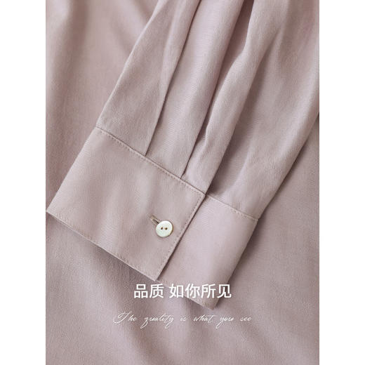 COCOBELLA迷雾粉人丝连衣裙女早秋宽松休闲衬衫裙FR3046-2 商品图3