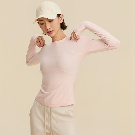 跃牌【禅语梵心】修身蓄热磨毛显瘦上衣女健身服跑步瑜伽长袖CX5780 商品图2