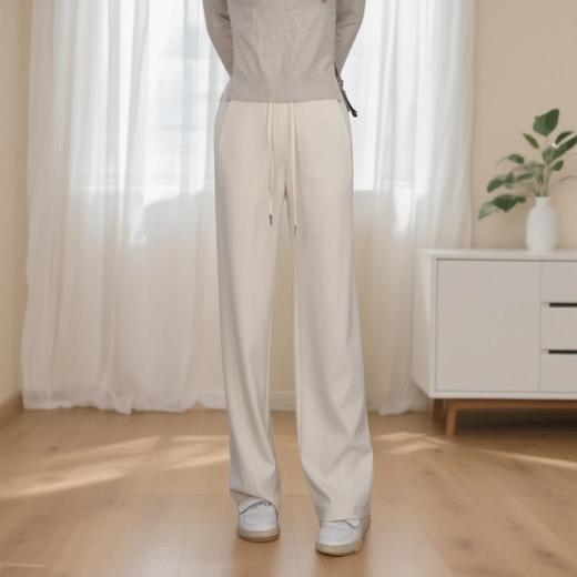 乔万尼2025新款复古高腰阔腿裤弹力女修身显瘦垂感长裤子EZ4F160 商品图0