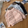 D121338秋冬新品三杠拼接立领加厚面包服棉服 商品缩略图0