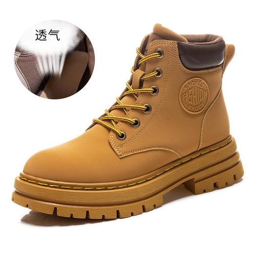 情侣款真皮大黄靴2025新款秋冬季女鞋英伦风短靴女厚底马丁靴鞋子 商品图5