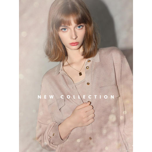 COCOBELLA[32支双股]细闪金葱细针衬衫口袋针织POLO衫MZ3137 商品图0