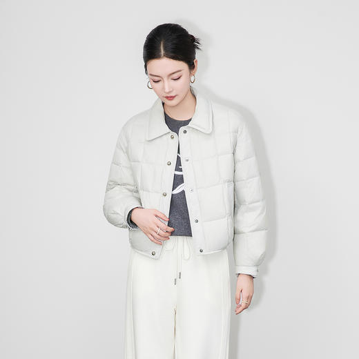 「高货wl」全新升级【铂金会员367/天猫499/差价132】(03007)洛诗琳气质轻薄羽绒服2025冬季简约时髦保暖防风短款外套 商品图4