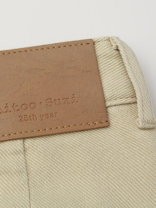 2025 秋冬浅卡其色阔腿休闲裤女 高腰显瘦直筒九分裤 简约明线设计通勤百搭宽松工装风裤子 商品图4