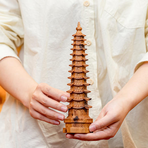 【高货】天然雷击枣木13层文昌塔 工艺礼品办公室书房摆放装饰品 商品图1