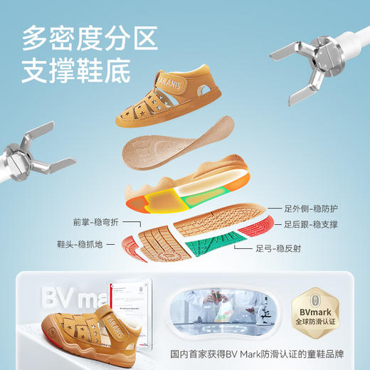 泰兰尼斯稳稳鞋夏季新款童鞋学步鞋男宝宝包头防踢女童凉鞋机能鞋T26T4B5249 商品图2