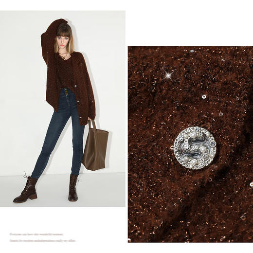 COCOBELLA[美拉德穿搭]细闪亮片针织衫开衫毛衣外套MZ189-5 商品图1