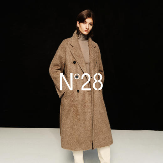 N°28【N+轻奢】100牦牛绒毛呢大衣女秋冬双排扣长款过膝呢子外套8855A1D872 商品图1