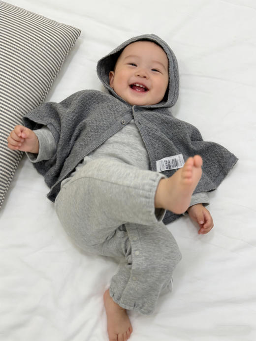 【柔软舒适】muji剪标婴幼儿披风/爬服  连帽设计 保暖可爱 全棉柔软舒适 商品图6