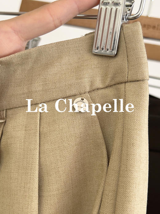 会员福利【质感西裤/含绵羊毛】拉夏贝尔/La Chapelle极简舒适秋冬通勤~垂坠感超好的高腰西装裤显瘦百搭直筒裤 商品图3