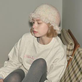 2025羊毛混纺流苏花边拼色毛线帽！女秋冬季搭配复古针织盆帽！