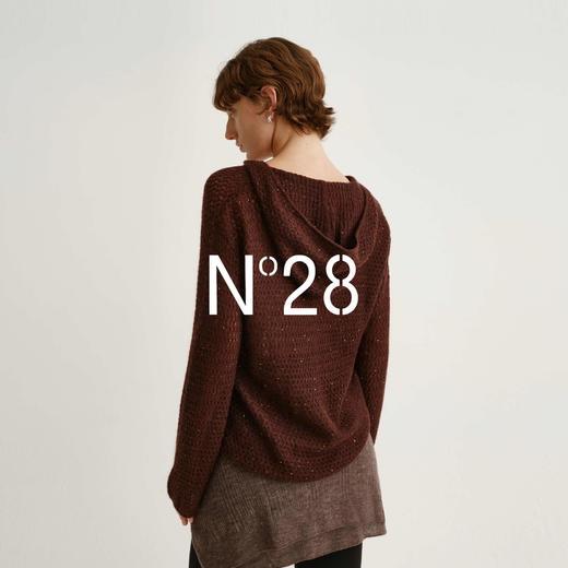 N°28 设计感镂空绵羊毛针织衫女秋季2025新款高级感气质外搭上衣895382M044 商品图3