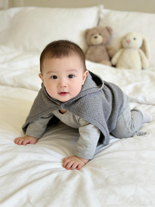 【柔软舒适】muji剪标婴幼儿披风/爬服  连帽设计 保暖可爱 全棉柔软舒适 商品图4