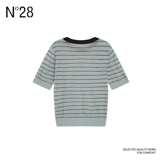 N°28 毛针织衫长袖条纹撞色时尚休闲女装毛针织衫895371M010  商品图2