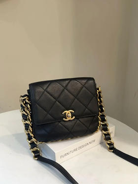 Chanel 21k 秋冬新款 黑金 粗链条 牛皮 方胖子