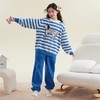 A类条纹半边绒亲子女童套头ins小红书同款冬季不起球大童女家居服 商品缩略图1