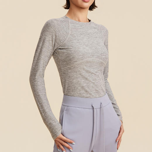 跃牌【禅语梵心】修身蓄热磨毛显瘦上衣女健身服跑步瑜伽长袖CX5780 商品图1
