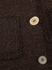 2025 秋冬深棕金闪粗花呢小香风外套女 圆领毛边设计宽松四袋单排扣通勤休闲短款上衣 商品缩略图3
