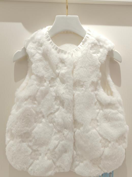 【春上新】8楼 LYNN&MILO琳麦罗 紫色毛织蝴蝶结提花拼网纱长袖连衣裙 可搭 白色仿毛五瓣花盘带绣背心 商品图9